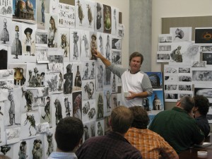 Gore Verbinski speaks with "Rango" crew. Photo courtesy of Nickelodeon and Paramount Pictures.