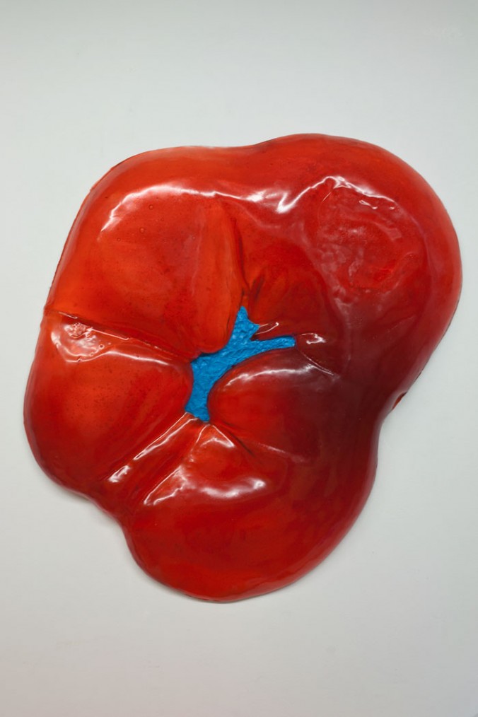 Cara Krebs. “Untitled;” 2012; gummy candy, plastic, Plasticine, petroleum jelly; 43” x 39” x 3.5”
