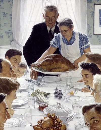 Norman Rockwell. Freedom from Want, 1942. Lent by the Norman Rockwell Museum, Norman Rockwell Art Collection Trust. © SEPS by Curtis Licensing. All Rights Reserved.