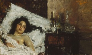Resting, 1887 Antonio Mancini The Art Institute of Chicago Gift of Charles Deering McCormick, Brooks McCormick, and Roger McCormick.