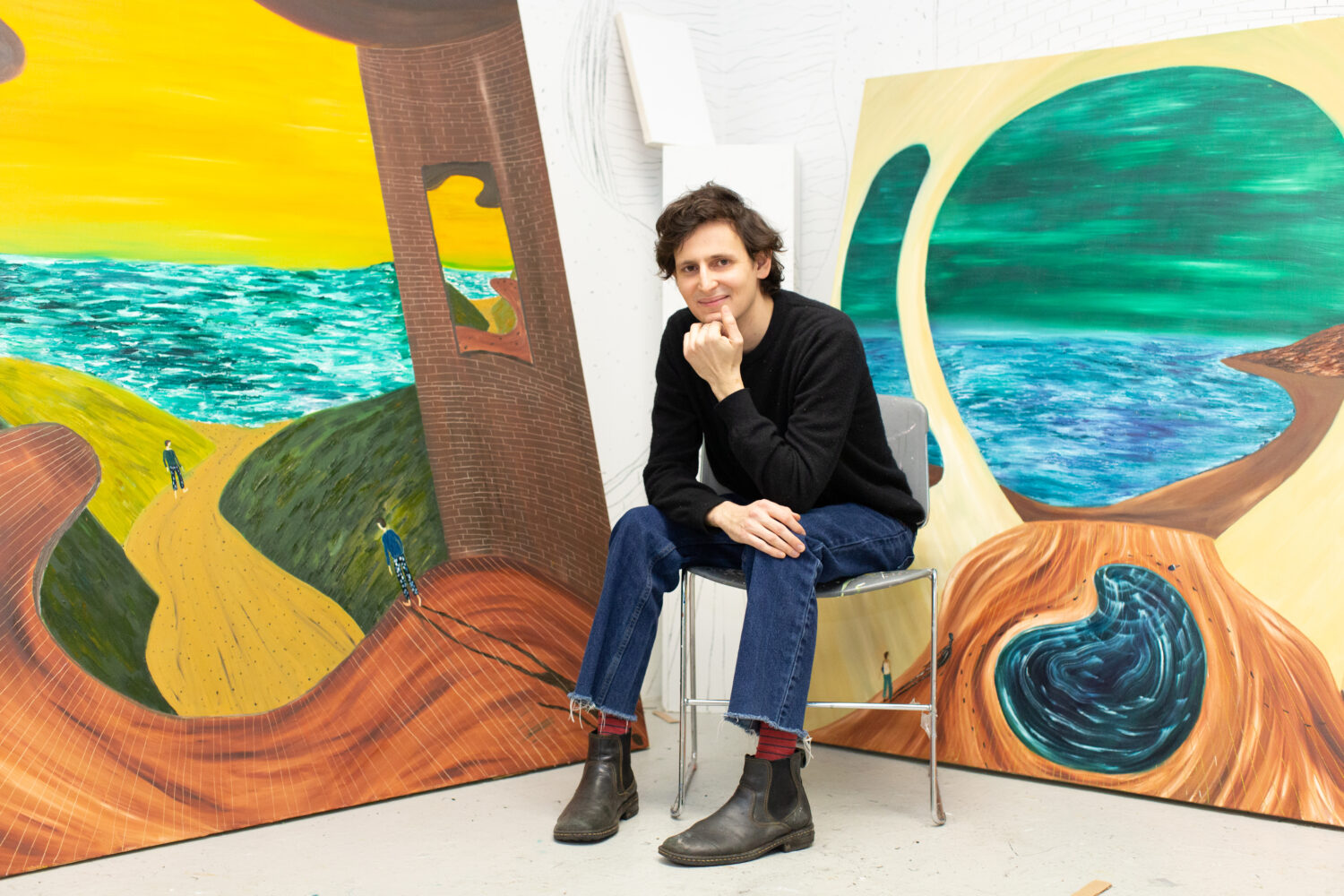 Ish Lipman in his studio. 