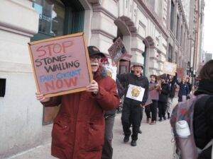 AICWU Protests Outside of SAIC Before Bargaining Meeting